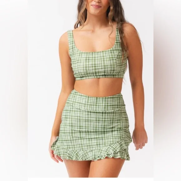 Green gingham Lime Ricki swimsuit - Picture 6 of 6
